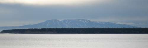 Mount Susitna, also called The Sleeping Lady as seen from Anchorage.  Picture courtesy of Sanchom via Wikipedia