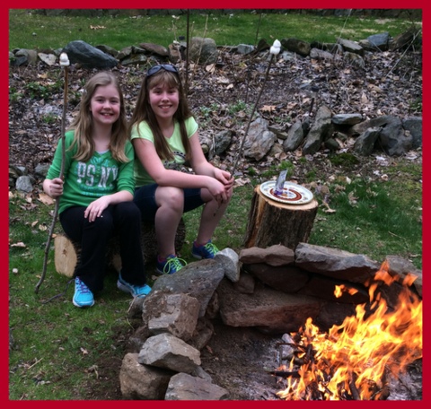 My daughter and her BFF are all smiles toasting marshmallows. Next time I will make MaryJane's recipe for homemade marshmallows!