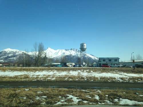 The Palmer Water Tower in the Spring.