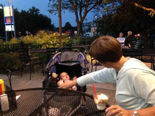 Hot summer nights eating ice cream!  Not so common in Alaska.