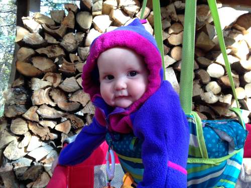 This is what a feminist looks like: helping with the ever growing pile of wood to keep us warm this winter.