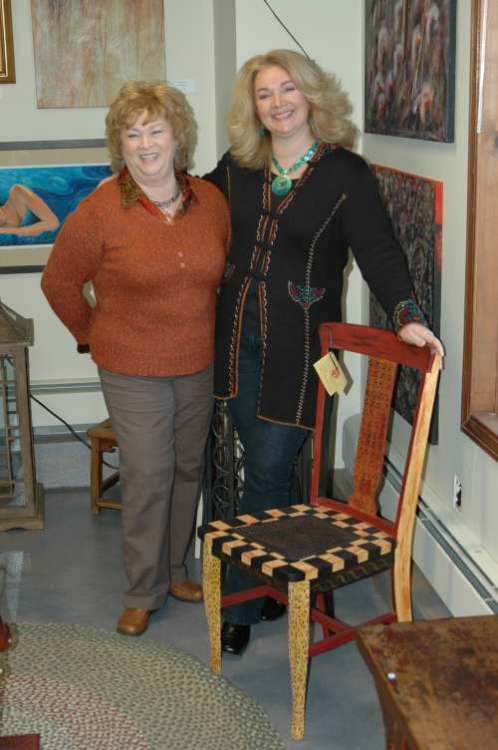 Mom and I at an art show where we were featuring some of our hand painted furniture. 