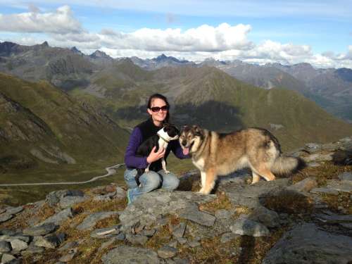 My friend Amanda and her pooches.  This turned into a much longer hike than expected when we meandered off trail!  At least the company was great.