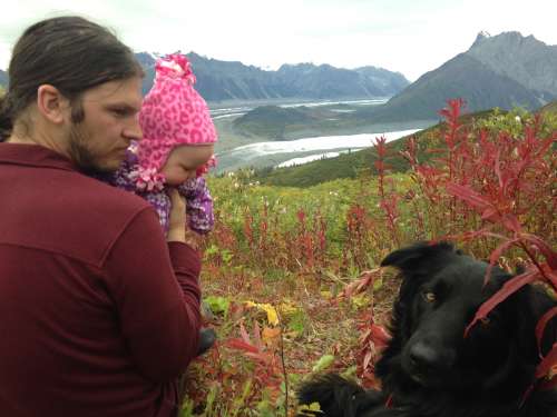 My favorite hiking companions--my family!  Hiking up the Jumbo Mine trail in McCarthy, Alaska.