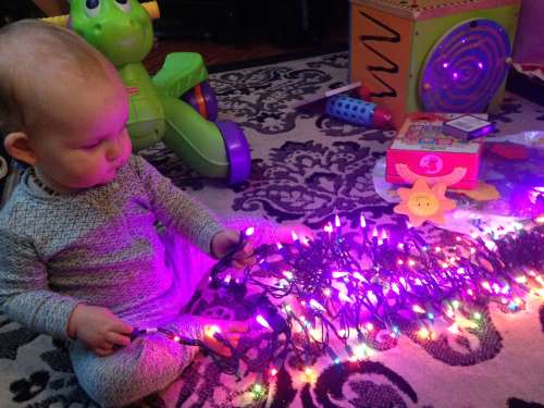 Playing with Christmas lights!