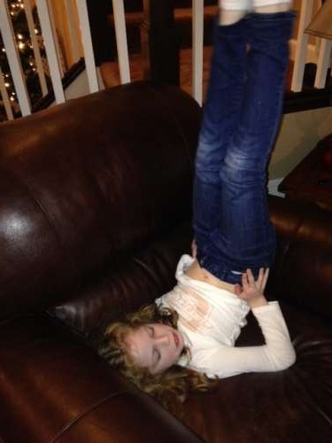 My niece, Nola, doing yoga anytime, anywhere!