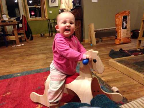 Ava's first horse!  Ride it, cowgirl!