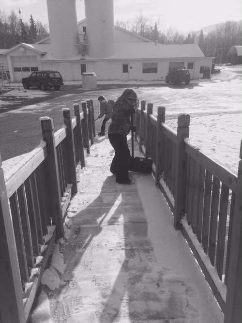 The sounds of helpful kids shoveling April 21 snow is music to my ears!  