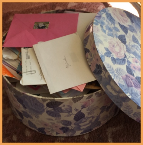 This hat box is filled with old letters, some from loved ones passed.