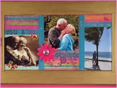 The cabinets over her bed are adorned with photos of her beloved.