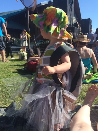 Music Festival Ava.  She insisted on wearing the backpack and tutu!  Ava has a new saying: "be you!" A true Farmgirl!