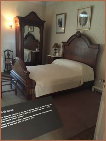 The room and bed where  President Roosevelt was born.