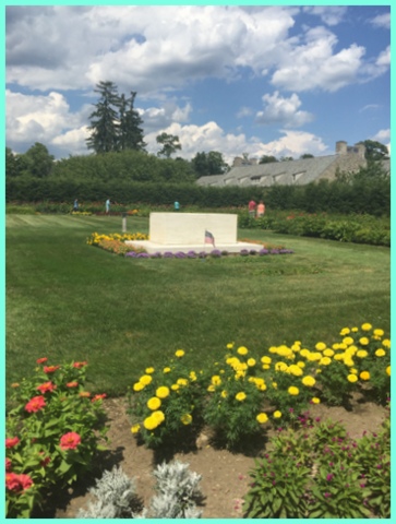 The President and First Lady are buried in the rose garden.