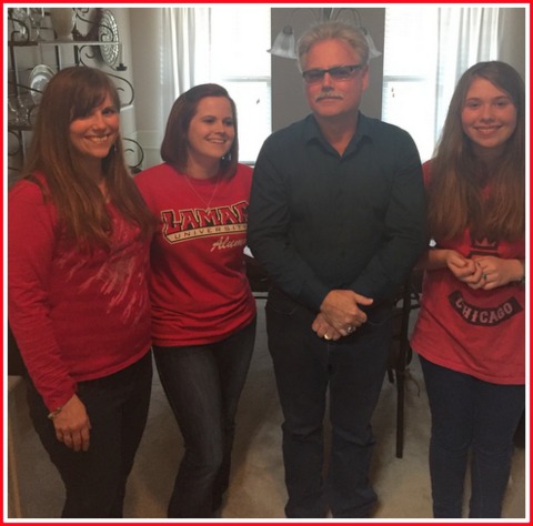 Me, my niece, my brother, and my daughter at the holidays.