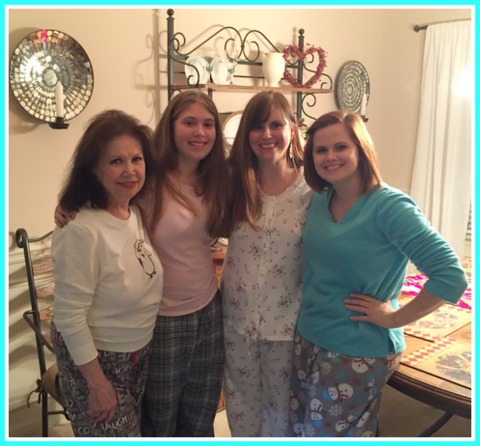 Pajama party! My mom and her "girls"!