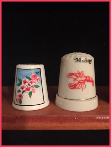 Two thimbles from trips with my daughter the past year now hold their own notes.