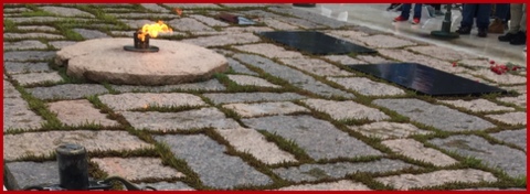 President Kennedy's burial site and the eternal flame