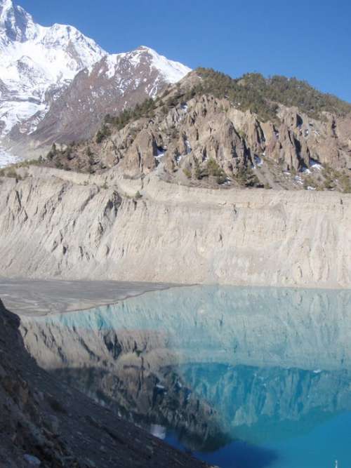 Gangapurna Lake--the head of the holy Ganges river in India.