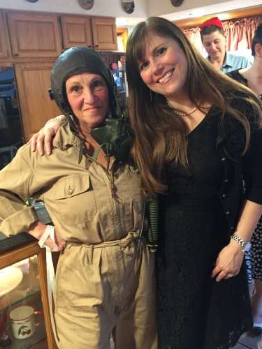 My friend Lisa is such a hoot! She wore her husband's grandfather's uniform from WWII.