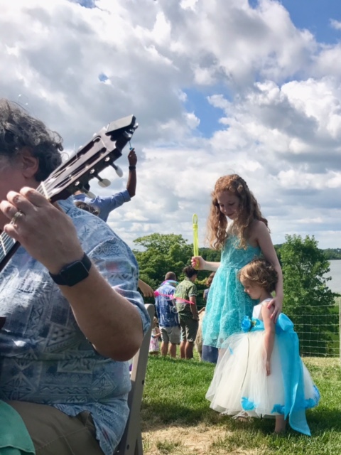 Enjoying my uncle's tunes before the ceremony.