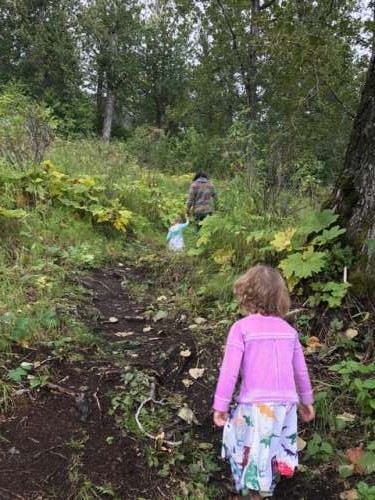 Future trail runner on the Lazy Moose trail.