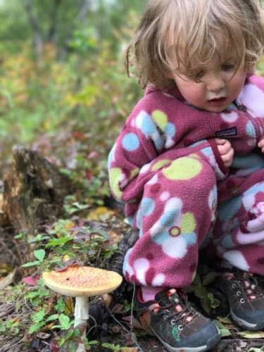 From a hike a few weeks ago.  She wanted to know what it fells like to be a mushroom.