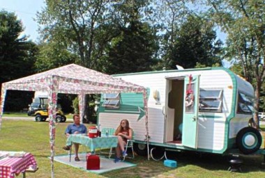 The awning we ordered got back ordered, unfortunately, but our rose tent provided great shade. Our family enjoyed the quality time together! Photo courtesy of Sherry Zinn.