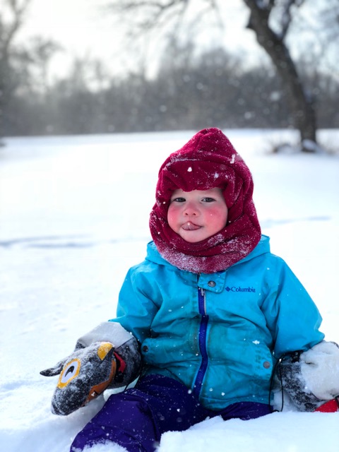 Catching snow flakes on a "warm" day