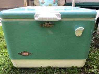 This large, retro cooler is available from Coleman. It matches my vintage 1960’s find.