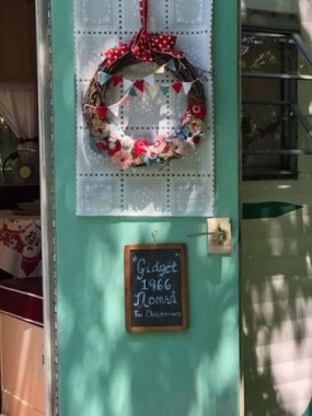 We painted the inside door to match the kitchen’s sink and stove, all original 60’s turquoise.