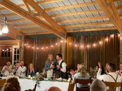 The adorable couple during the reception.  What an amazing building!