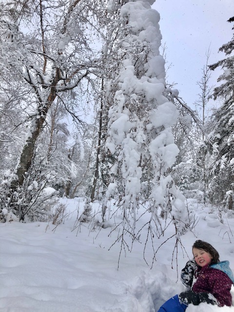 Communing with the tops of the trees that came down to meet us.