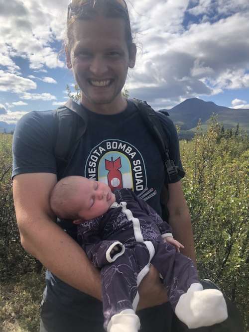 Nova's second time blueberry picking 