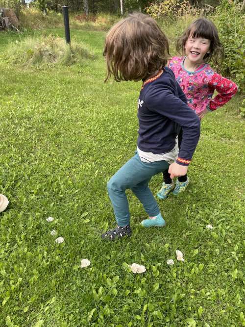 Ava and Opal dancing in a Fairy Ring