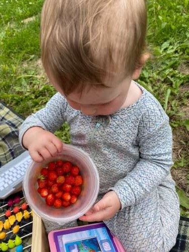 I did pay attention to our strawberry patch this year and it paid off! Such sweet little things.