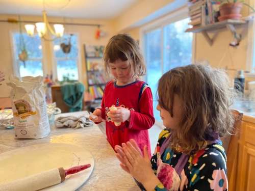 Family lefse making