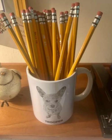 Even though no one here no longer goes ‘back to school”, there is just something about a new pack of sharpened pencils that I love!